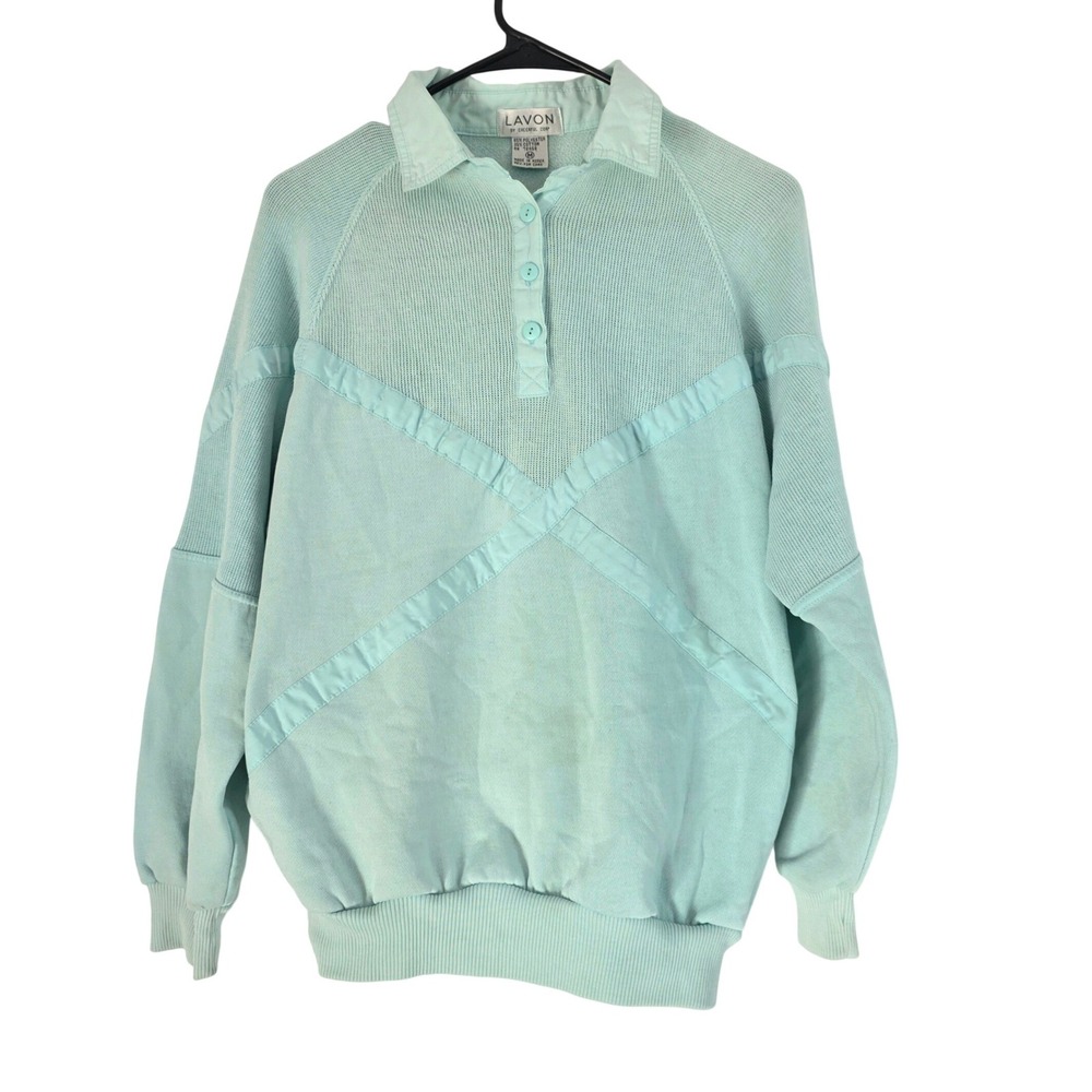 Lavon By‎ Cheerful Corp Women's Mint Green Pullover Sweatshirt Size M